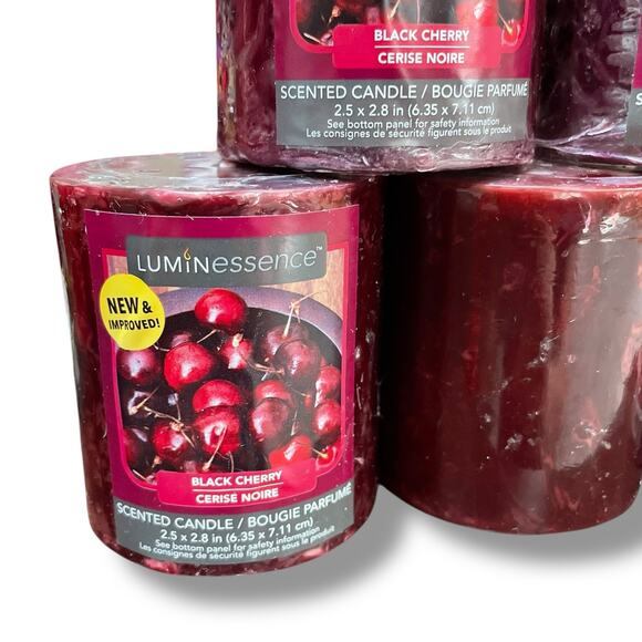 Luminessence Black Cherry Scented Candle 7 oz Hostess Housewarming Lot of 5 Gift - Picture 3 of 9
